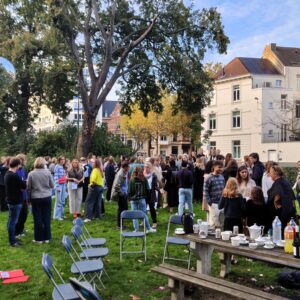 studentendrink in het Delphine Boëlpark Gentil ism Artevelde Hogeschool en stad Gent studentencoach