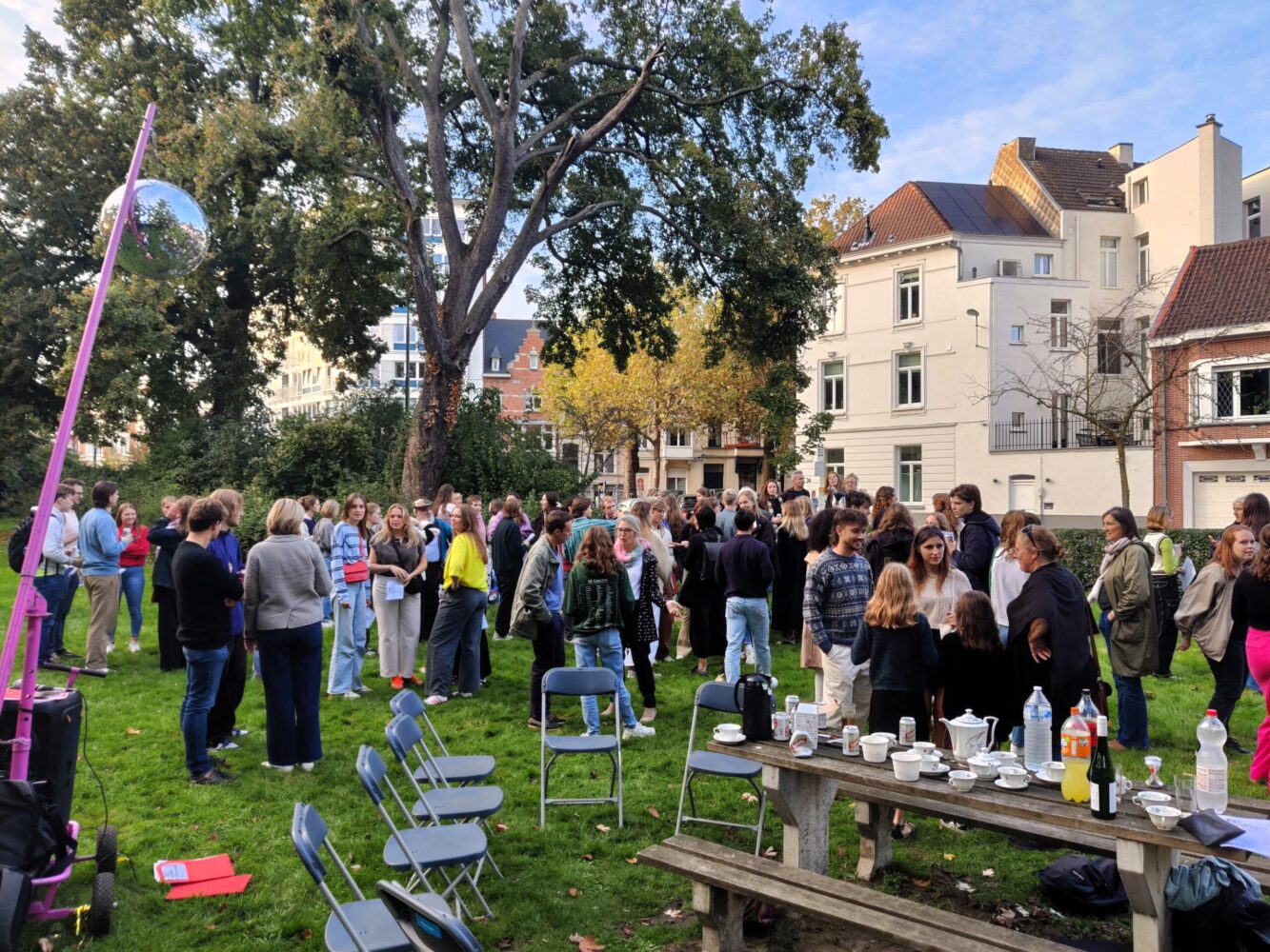 studentendrink in het Delphine Boëlpark Gentil ism Artevelde Hogeschool en stad Gent studentencoach