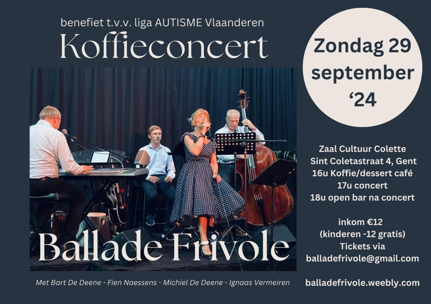 Koffieconcert benefiet Gentil Ballade Frivole